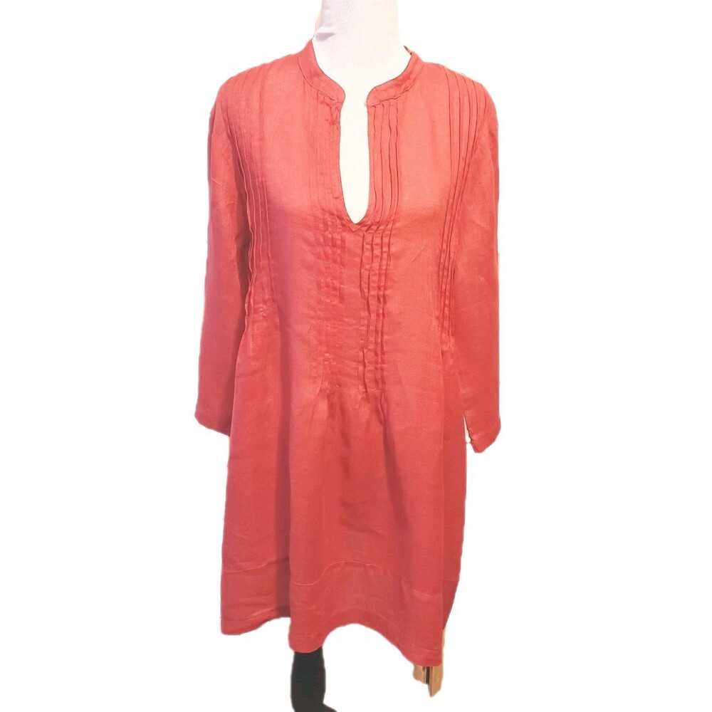 CP Shades  Orange 100% Linen  284 Regina Dress Women's Med Coastal